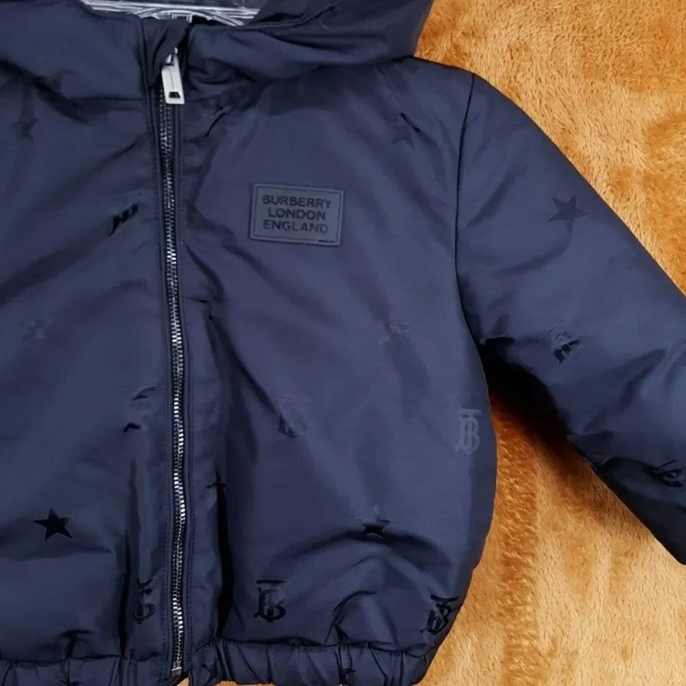 BABY BURBERRY Unisex Bear Down Puffer Jacket Size 18M Baby In Black Coat $580